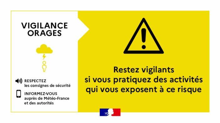 ⚠️ VIGILANCE JAUNE – ORAGE ⚠️ VIGILANCE JAUNE – ORAGE