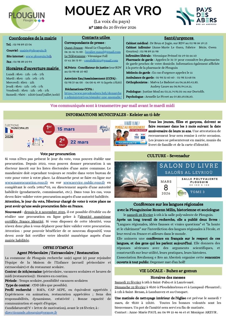 Mouez ar Vro du 20 février 2026