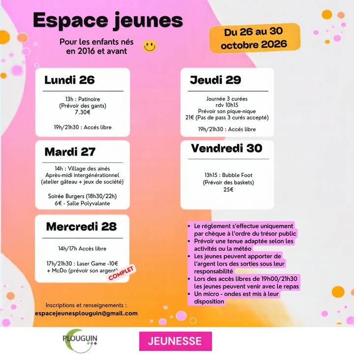 🎉Rappel : Programme de l’Es