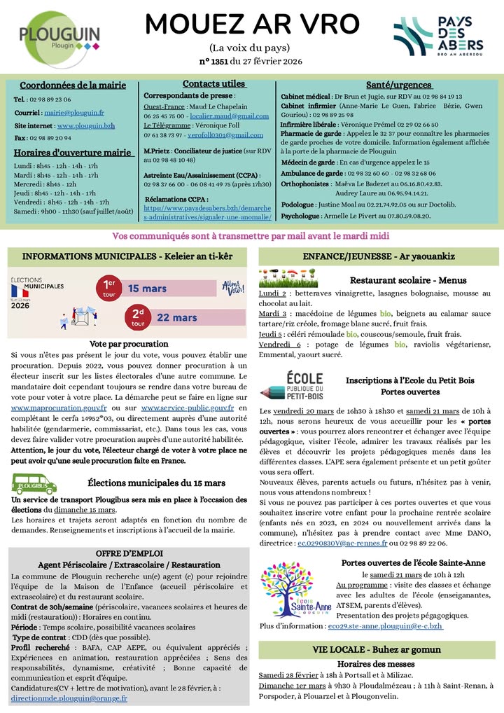 Mouez ar Vro du 27 février 2026