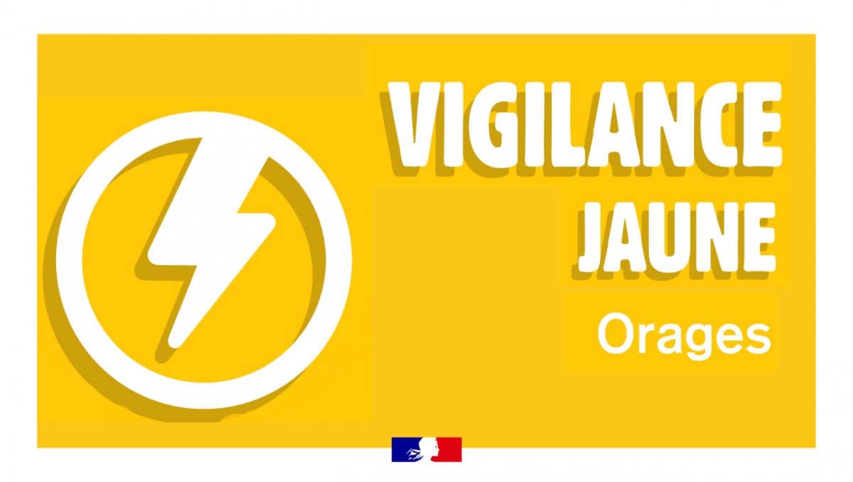 ⚠️ VIGILANCE JAUNE – ORAGE
