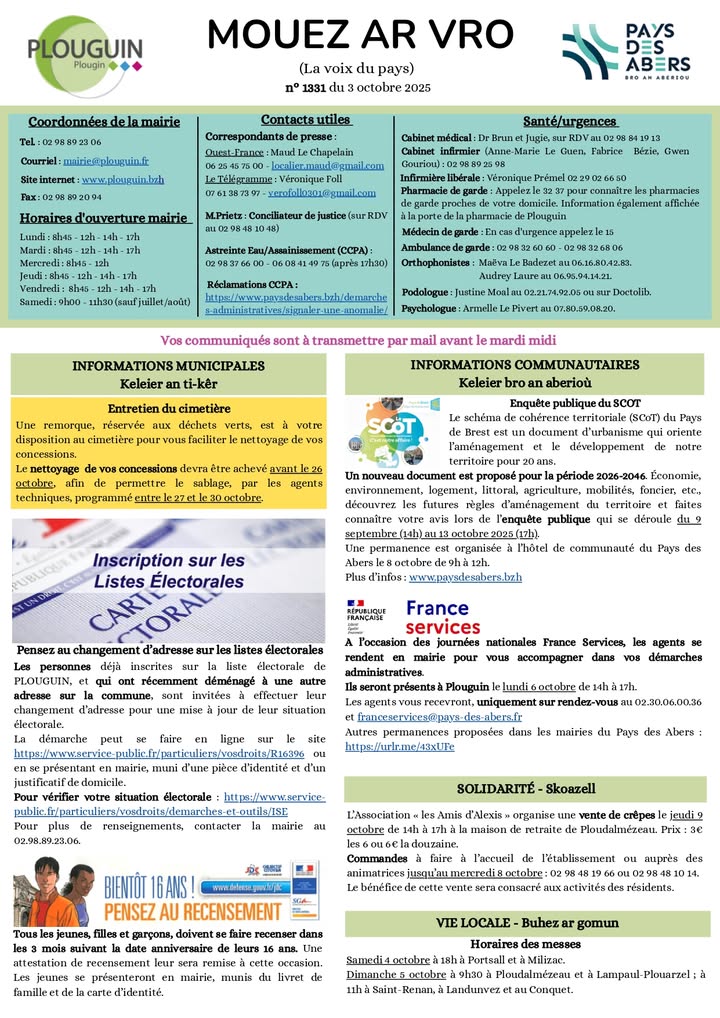 Mouez ar Vro du 3 octobre 2025